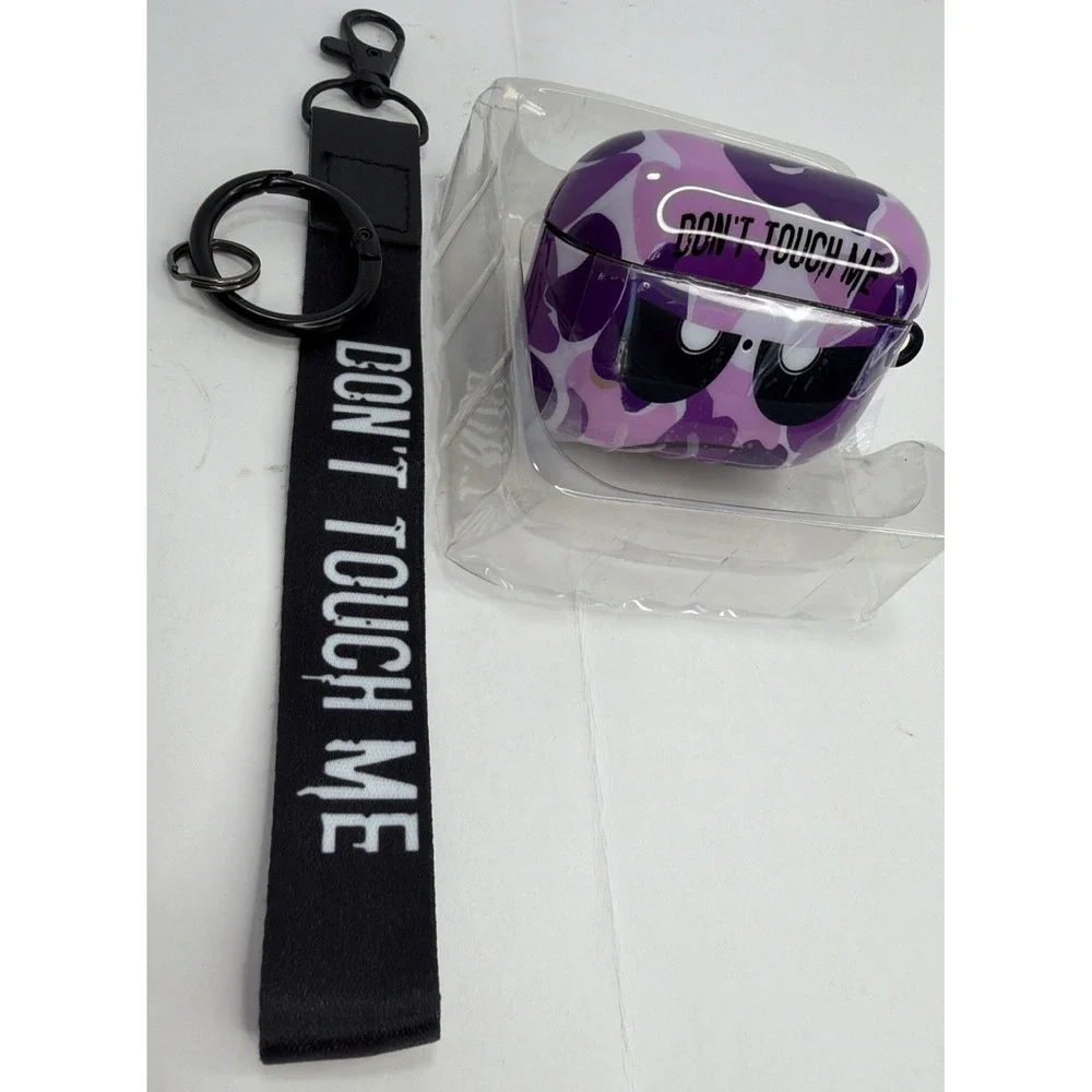 AirPod Pro Case Don't Touch Me Cover with Keychain/Lanyard Soft Cute Shockproof